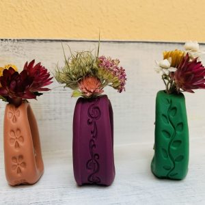 mini vase with dried flowers